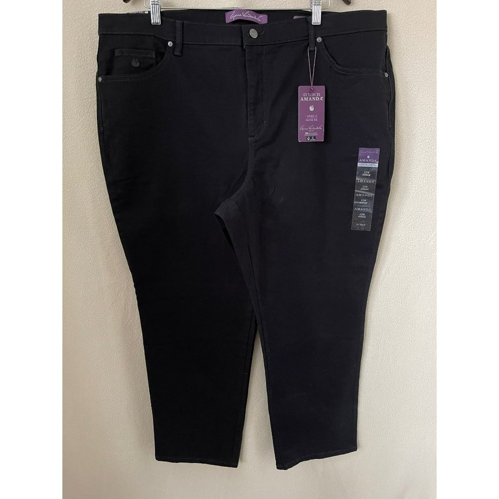 Gloria Vanderbilt Amanda Black Classic Rise Tapered Leg Jeans